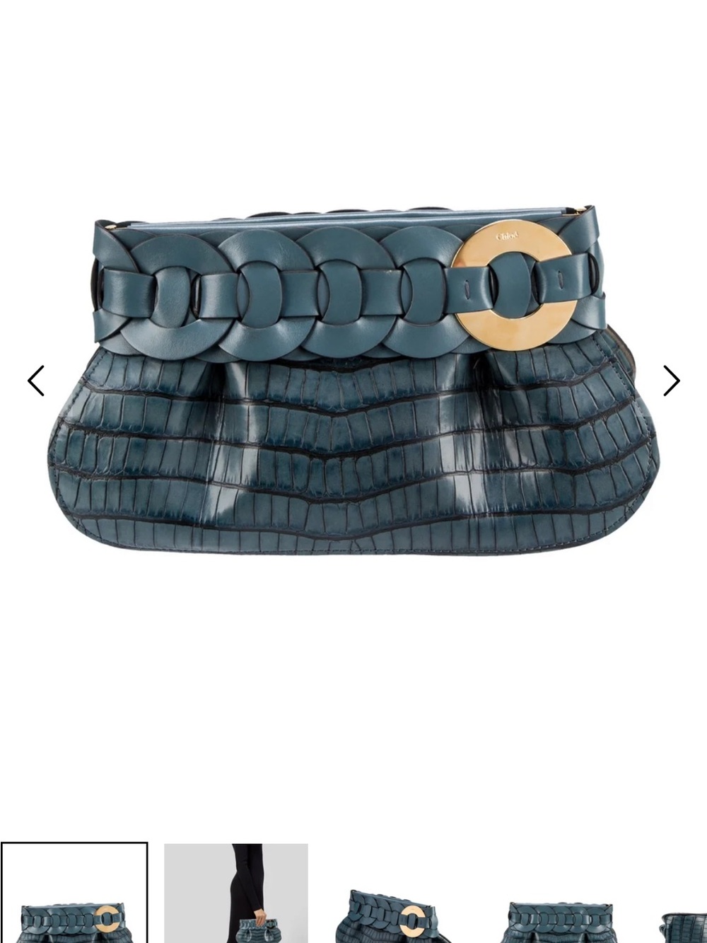 Chloé Darryl Embossed Leather Clutch